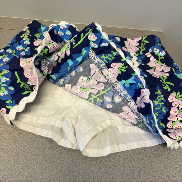 Lilly Pulitzer Skort/Skirt Blue Floral Print Sz 0 - Picture 3 of 9